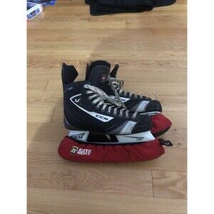 CCM E 04 Vector  Hockey Skates Size 10 Black Width D with blade guards